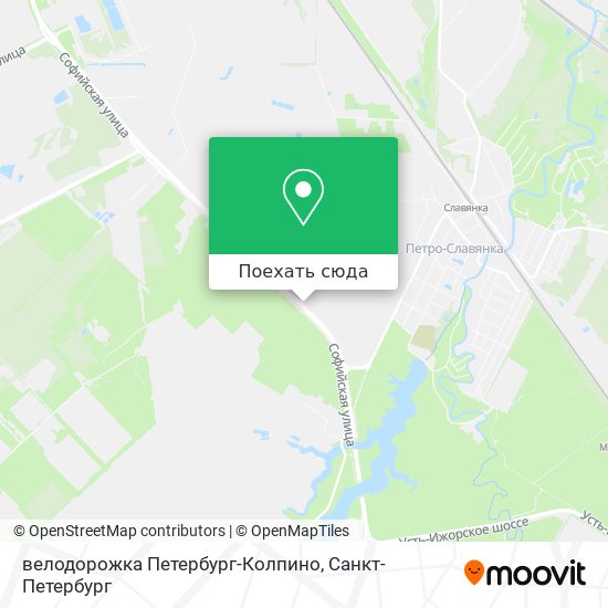 Карта велодорожка Петербург-Колпино
