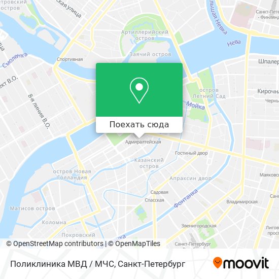 Карта Поликлиника МВД / МЧС
