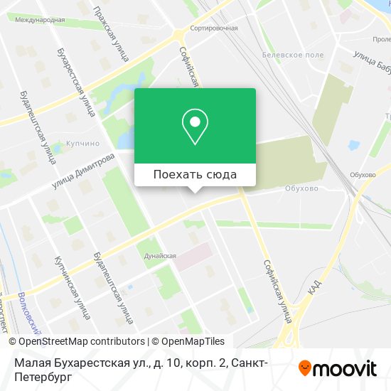 Карта Малая Бухарестская ул., д. 10, корп. 2