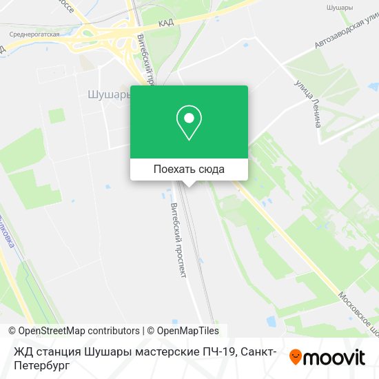 Карта ЖД станция Шушары мастерские ПЧ-19