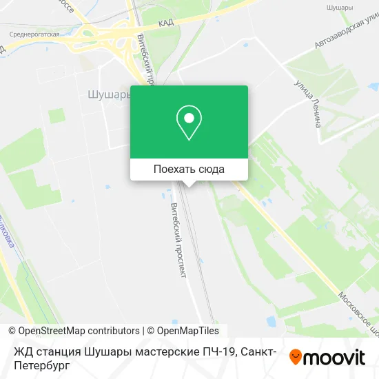 Карта ЖД станция Шушары мастерские ПЧ-19