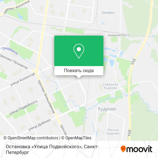 Карта Остановка «Улица Подвойского»