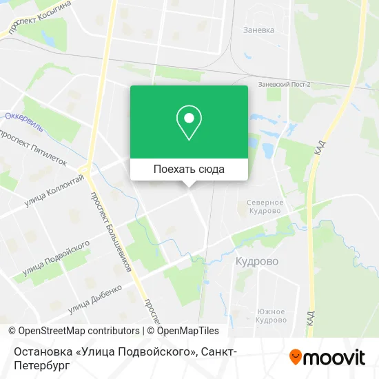 Карта Остановка «Улица Подвойского»
