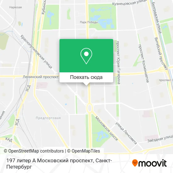 Карта 197 литер А Московский проспект