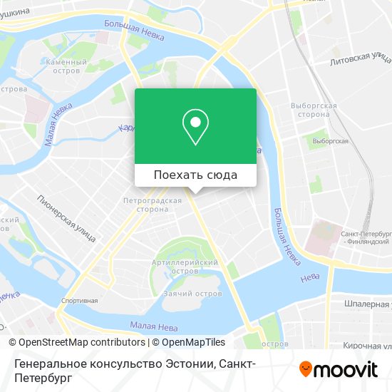 Карта Генеральное консульство Эстонии