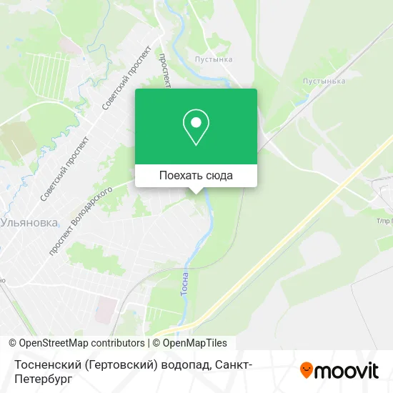 Карта Тосненский (Гертовский) водопад