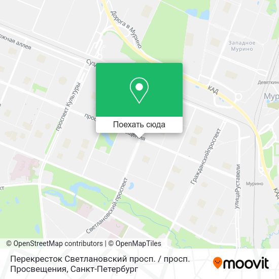 Карта Перекресток Светлановский просп. / просп. Просвещения