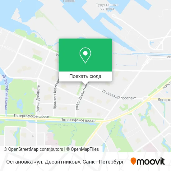 Карта Остановка «ул. Десантников»