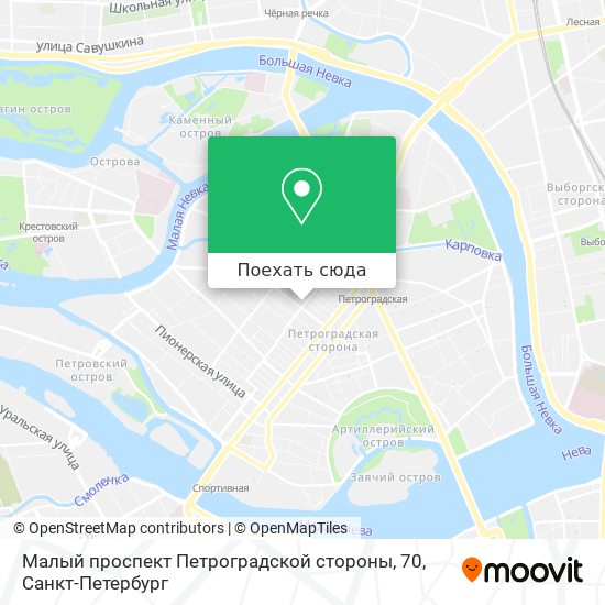 Карта Малый проспект Петроградской стороны, 70
