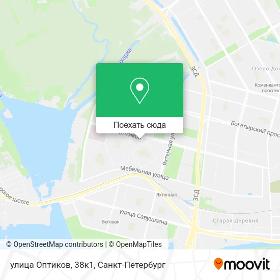 Карта улица Оптиков, 38к1