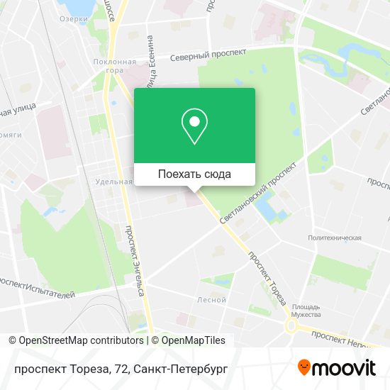 Карта проспект Тореза, 72