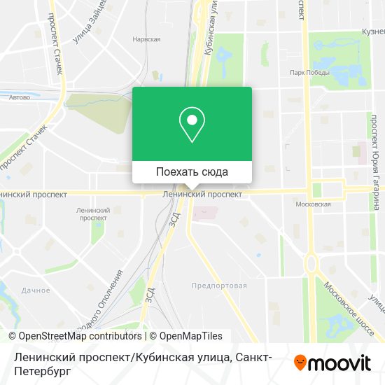 Карта Ленинский проспект / Кубинская улица