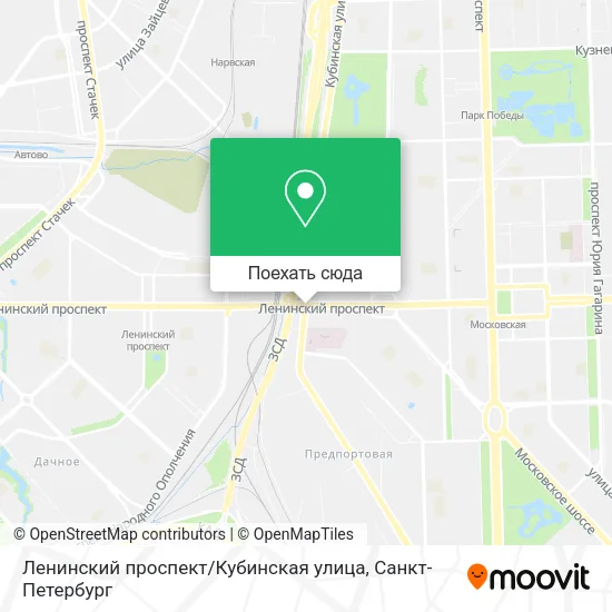 Карта Ленинский проспект / Кубинская улица