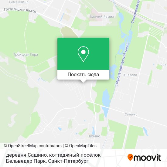 Карта деревня Сашино, коттеджный посёлок Бельведер Парк