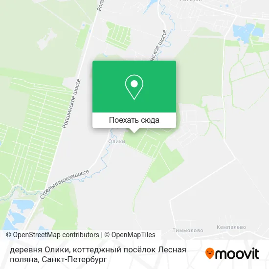 Карта деревня Олики, коттеджный посёлок Лесная поляна
