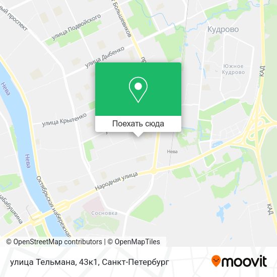 Карта улица Тельмана, 43к1