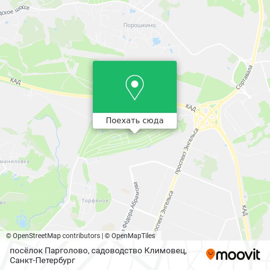 Карта посёлок Парголово, садоводство Климовец