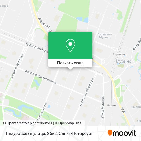 Карта Тимуровская улица, 26к2