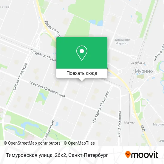 Карта Тимуровская улица, 26к2