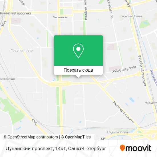 Карта Дунайский проспект, 14к1