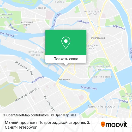 Карта Малый проспект Петроградской стороны, 3