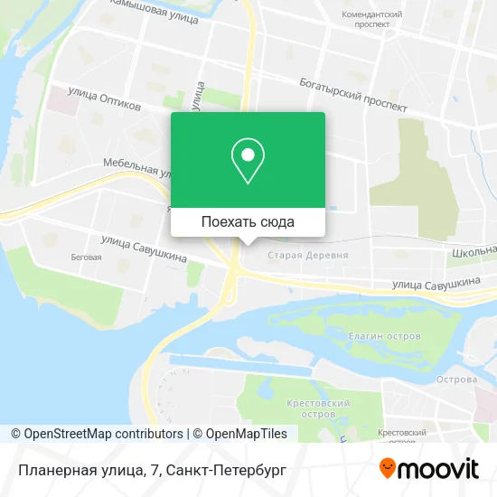 Карта Планерная улица, 7