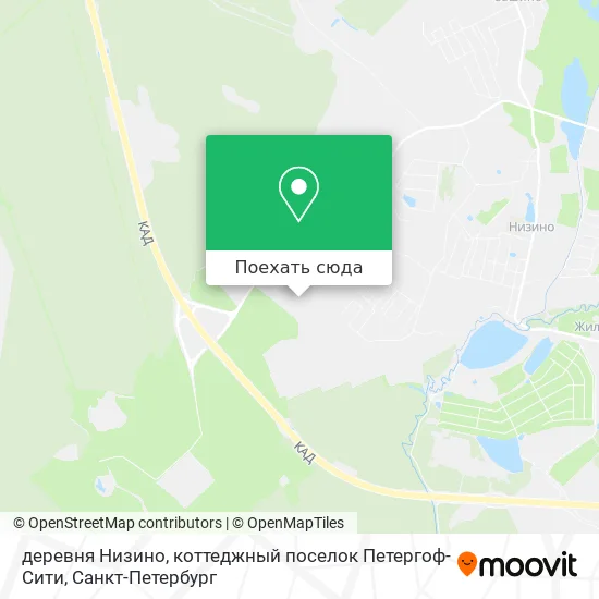 Карта деревня Низино, коттеджный поселок Петергоф-Сити