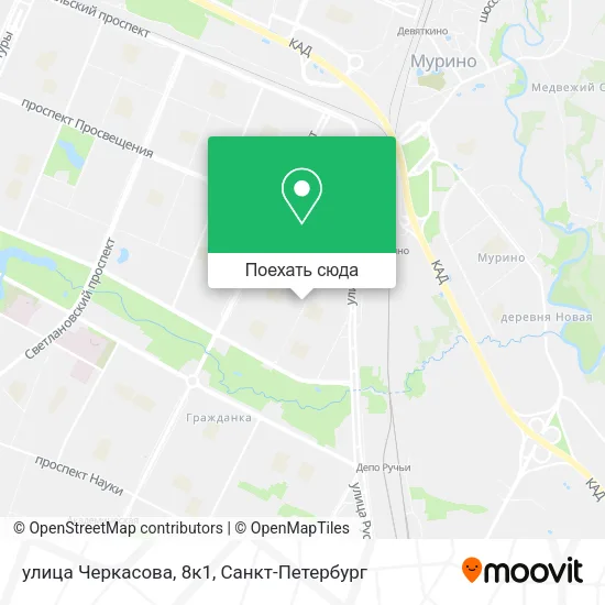 Карта улица Черкасова, 8к1