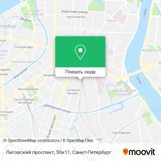 Карта Лиговский проспект, 50к11