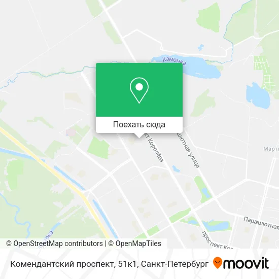 Карта Комендантский проспект, 51к1