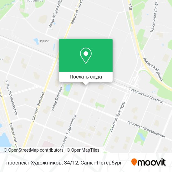 Карта проспект Художников, 34/12