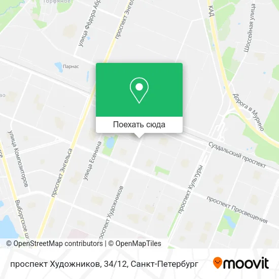 Карта проспект Художников, 34/12