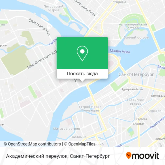 Карта Академический переулок