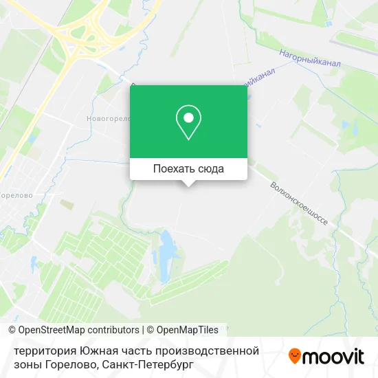 Карта территория Южная часть производственной зоны Горелово