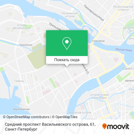 Карта Средний проспект Васильевского острова, 61