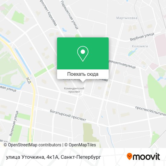 Карта улица Уточкина, 4к1А