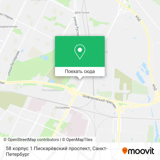 Карта 58 корпус 1 Пискарёвский проспект