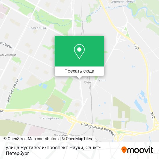 Карта улица Руставели/проспект Науки