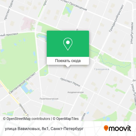 Карта улица Вавиловых, 8к1