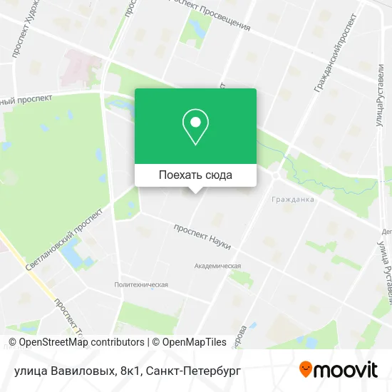 Карта улица Вавиловых, 8к1