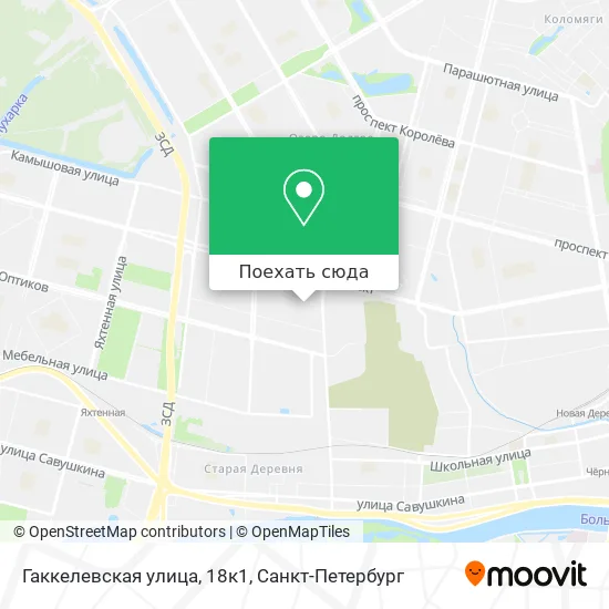 Карта Гаккелевская улица, 18к1