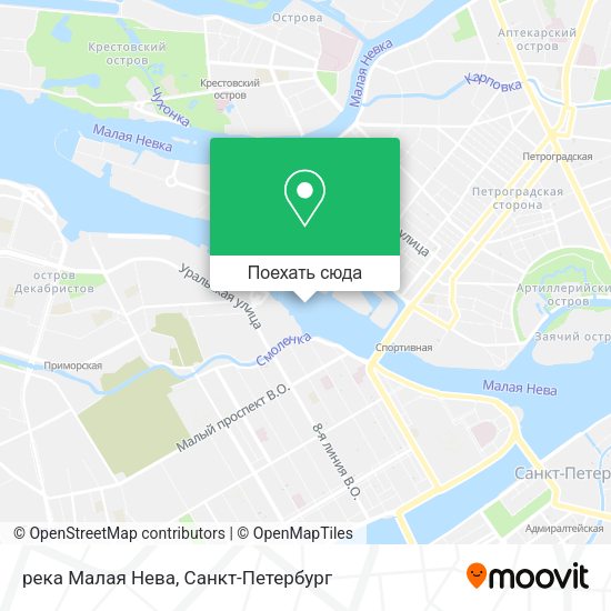 Карта река Малая Нева