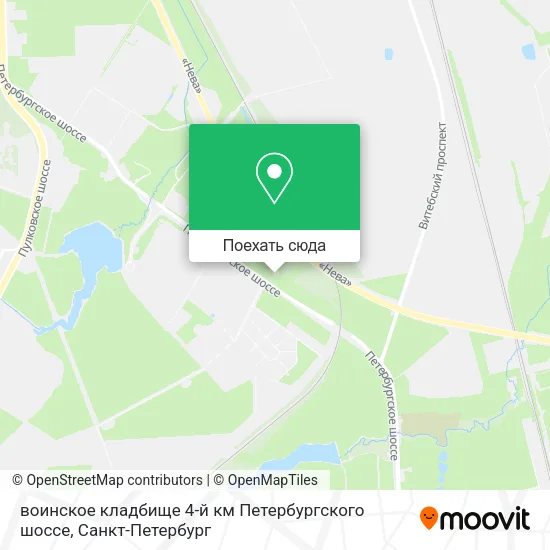 Карта воинское кладбище 4-й км Петербургского шоссе