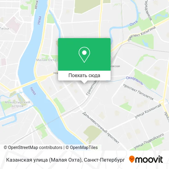 Карта Казанская улица (Малая Охта)