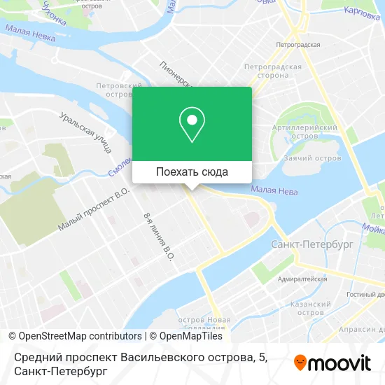 Карта Средний проспект Васильевского острова, 5