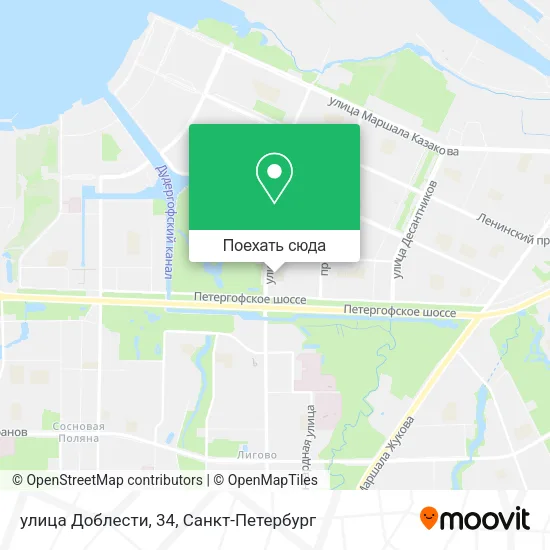 Карта улица Доблести, 34