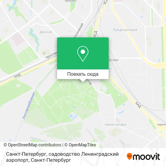 Карта Санкт-Петербург, садоводство Ленинградский аэропорт