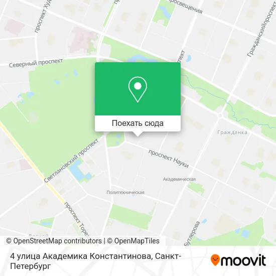 Карта 4 улица Академика Константинова