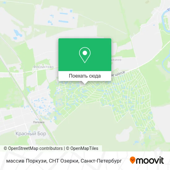 Карта массив Поркузи, СНТ Озерки