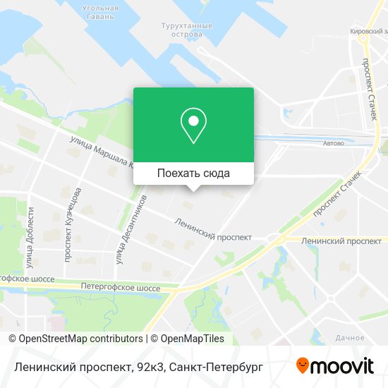 Карта Ленинский проспект, 92к3